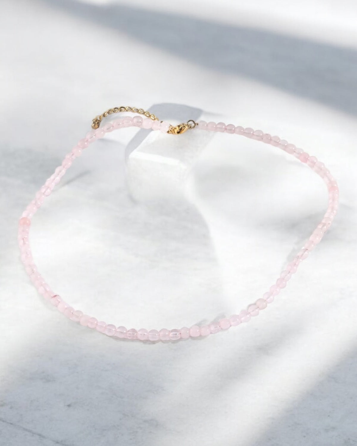 Rose Quartz 4mm choker necklace