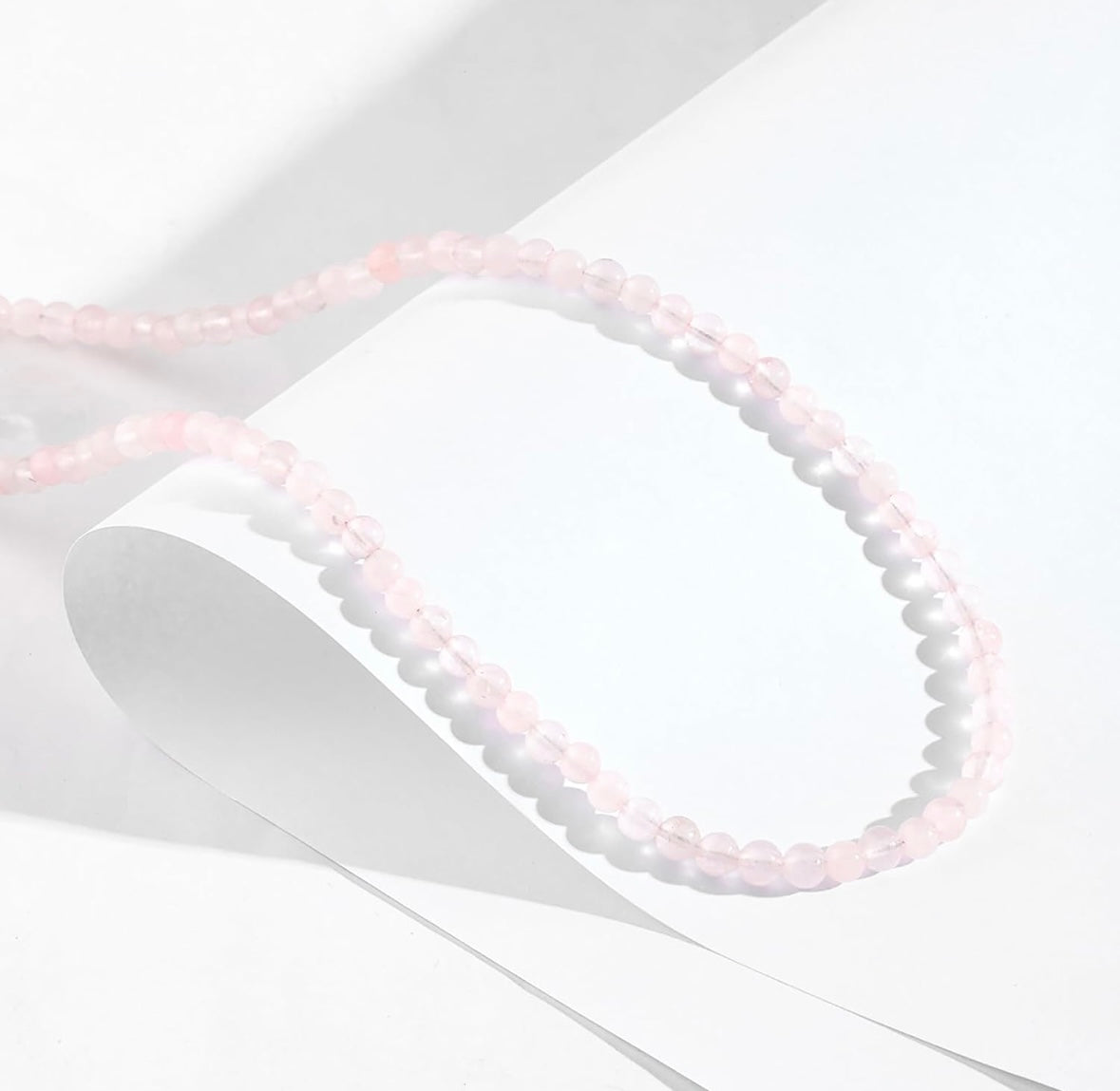 Rose Quartz 4mm choker necklace