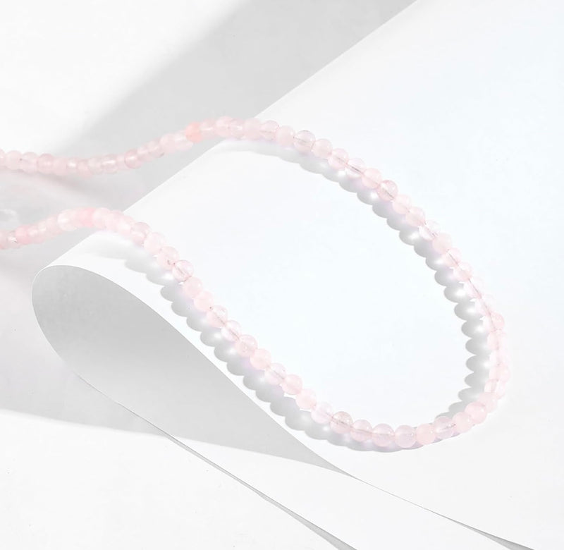 Rose Quartz 4mm choker necklace