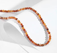 Carnelian 4mm choker necklace