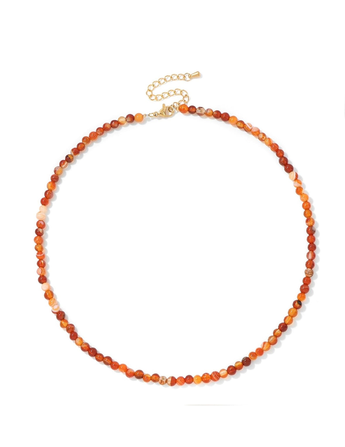 Carnelian 4mm choker necklace