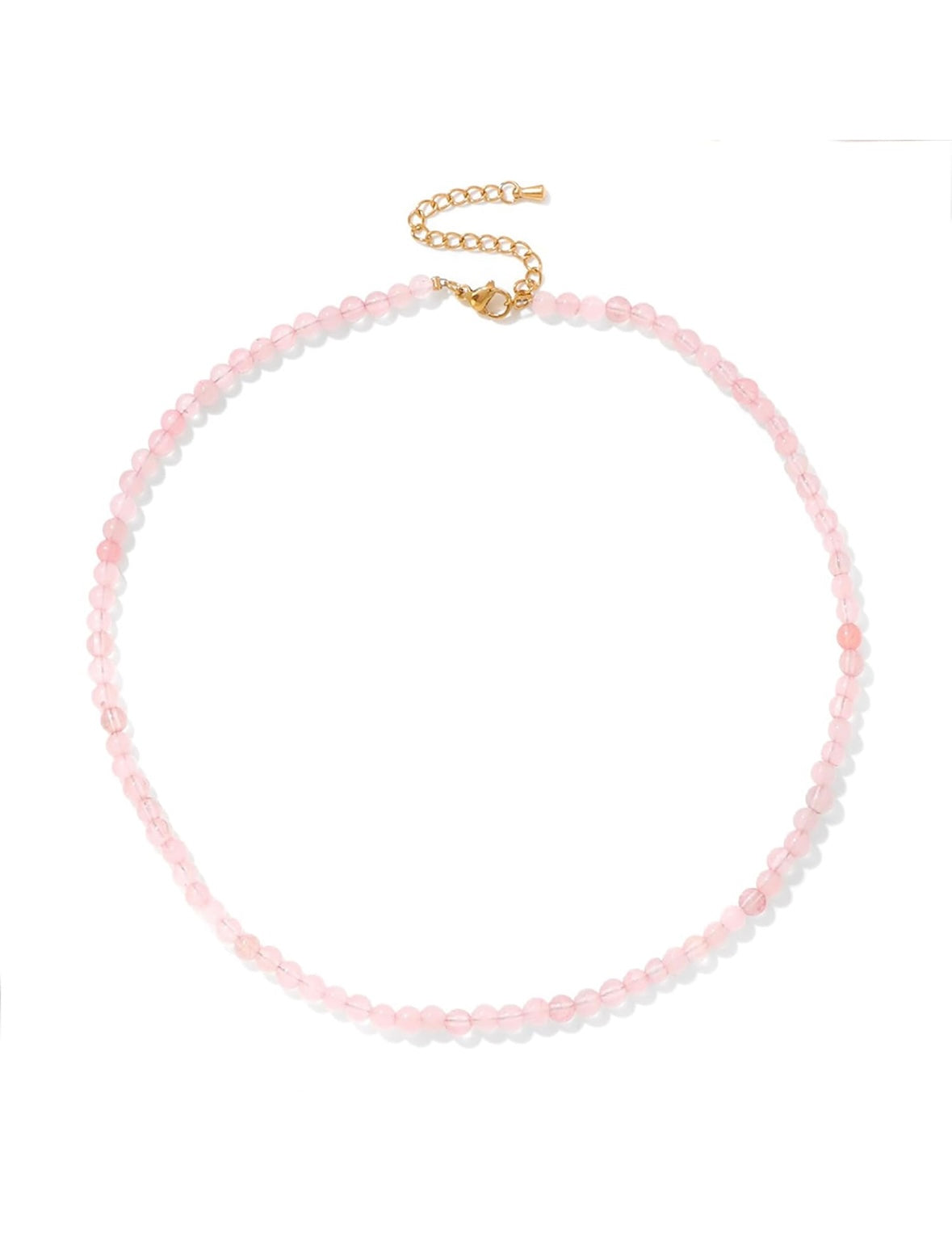 Rose Quartz 4mm choker necklace