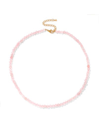 Rose Quartz 4mm choker necklace