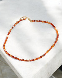 Carnelian 4mm choker necklace