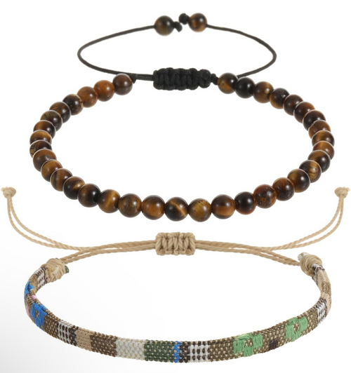 Tiger eye & safari weave bracelet