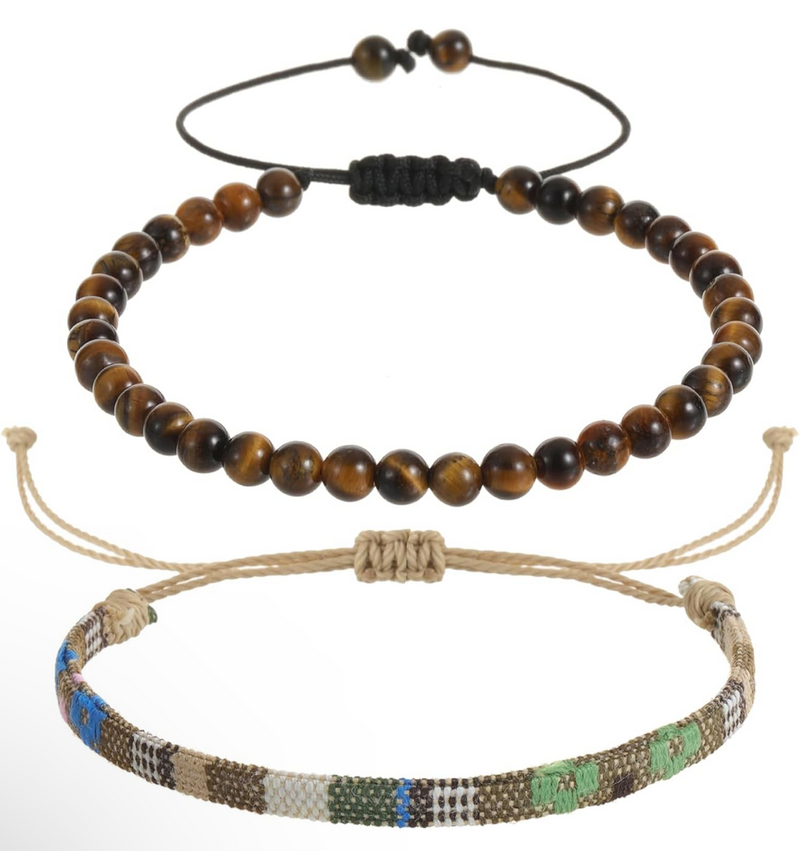 Tiger eye & safari weave bracelet