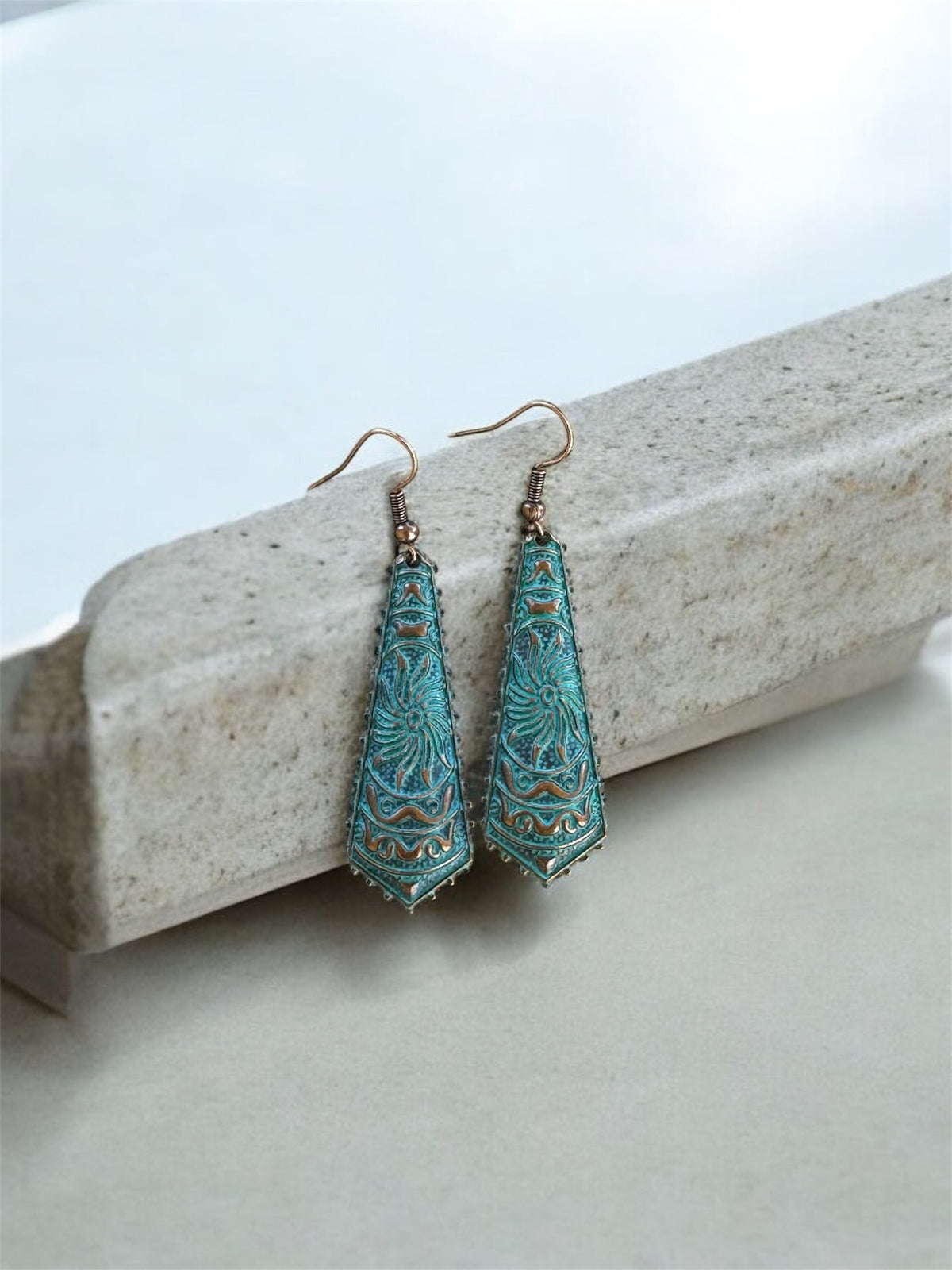 HANDMADE COPPER & TURQUOISE EARRINGS