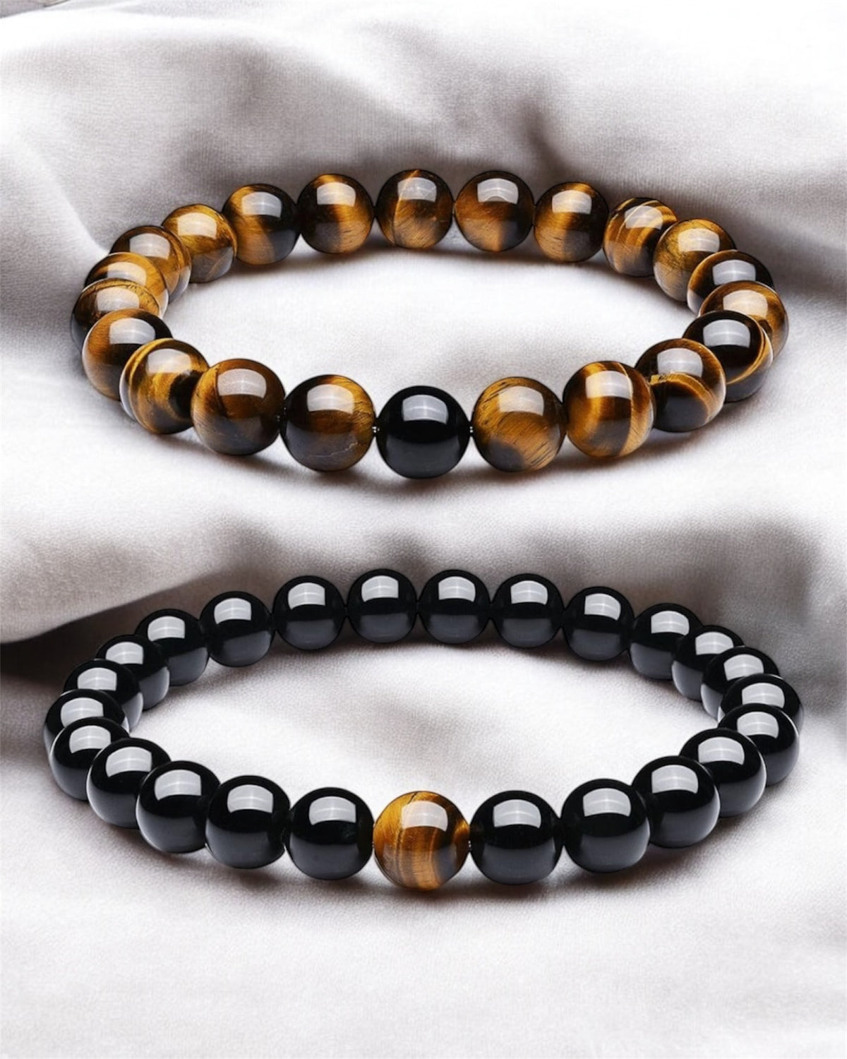 Black Matte Agate & Tiger Eye bracelet