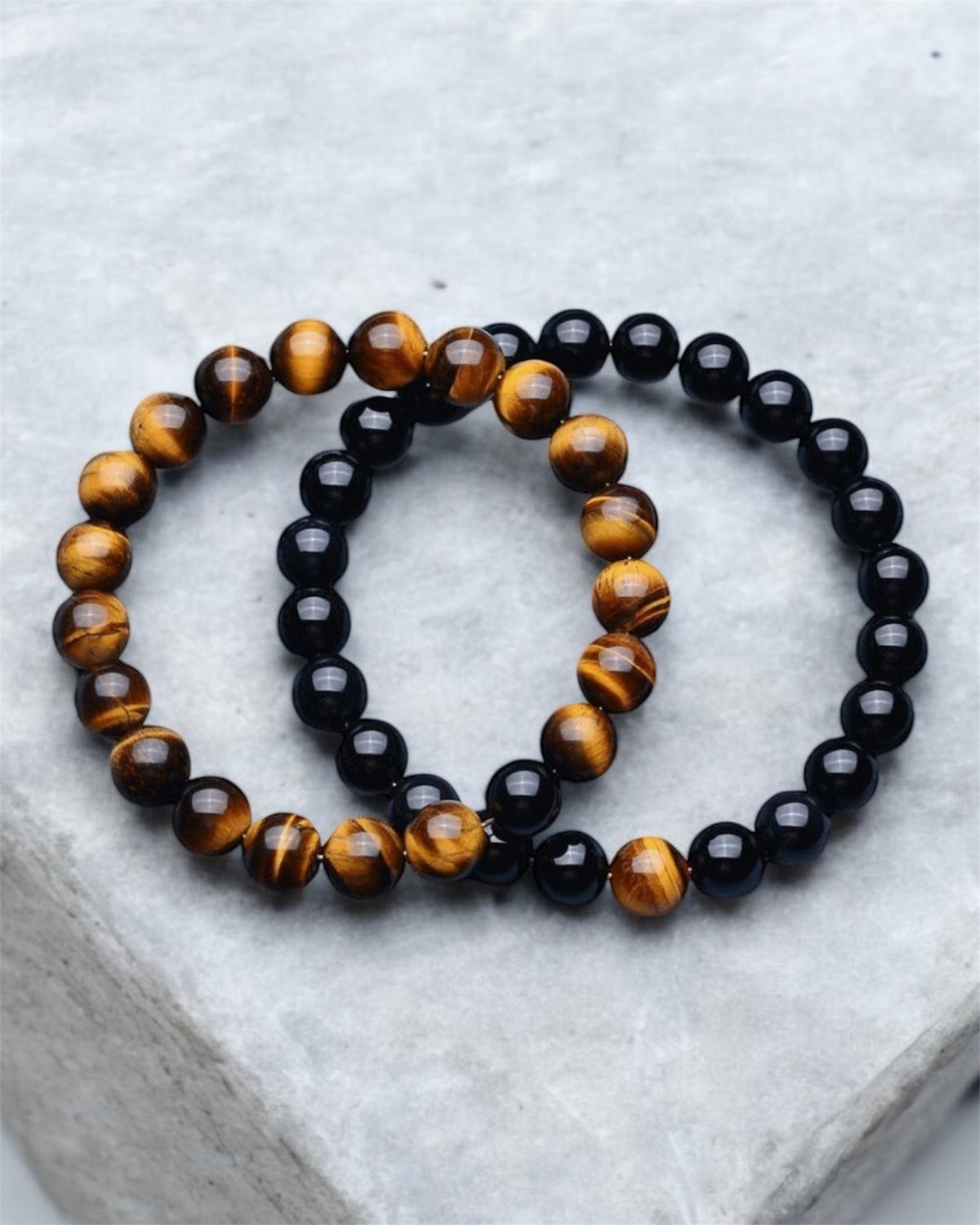 Black Matte Agate & Tiger Eye bracelet